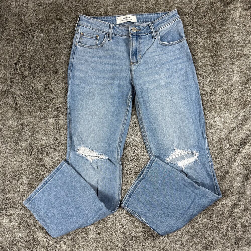 Hollister Low Rise Relaxed Straight Distressed Jeans